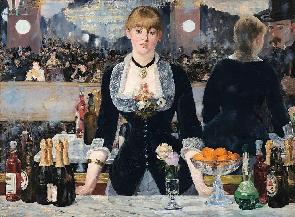 The Manet painting “A Bar at the Folies-Bergère” features recognizable beer bottles.