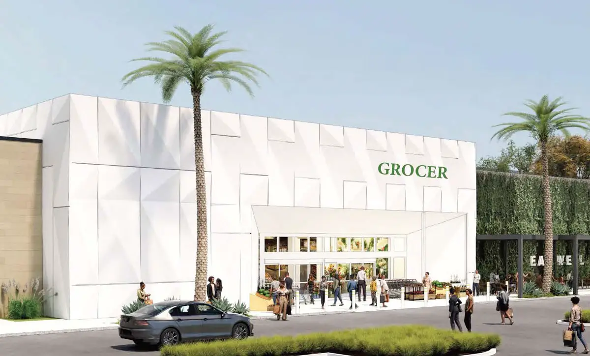 A rendering depicting the new Whole Foods storefront at Encinitas Marketplace. Courtesy image/RDC