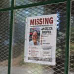 Angelica Brophy's missing-person poster hangs at the entrance to Palomar Mountain State Park. Brophy's car was found in the park on July 9, three days after she was reported missing. Photo by Samantha Nelson