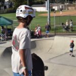 A skateboarder prepares to drop-in at the Encinitas YMCA Skate Park in June. Photo by Summer Hu