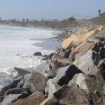Rock wall revetment in Carlsbad