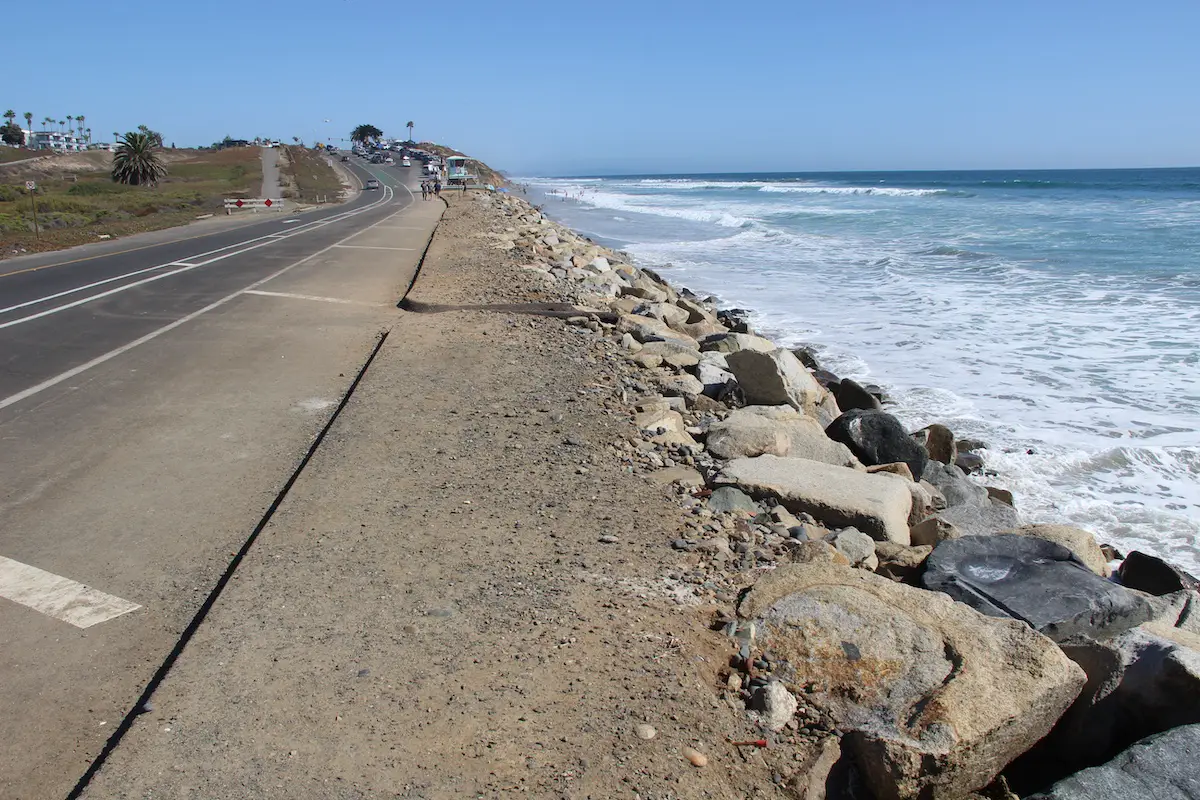 Revetment alongside Carlsbad Boulevard