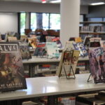 Lower bookshelves provide library staff with improved sightlines on the first floor of the Escondido Public Library. Photo by Samantha Nelson