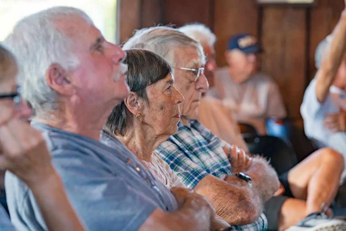Olivenhain residents listen as city officials answer questions about traffic safety, development and fire protection during a community town hall on July 22 at the Olivenhain Meeting Hall. Photo by Tanya Perez