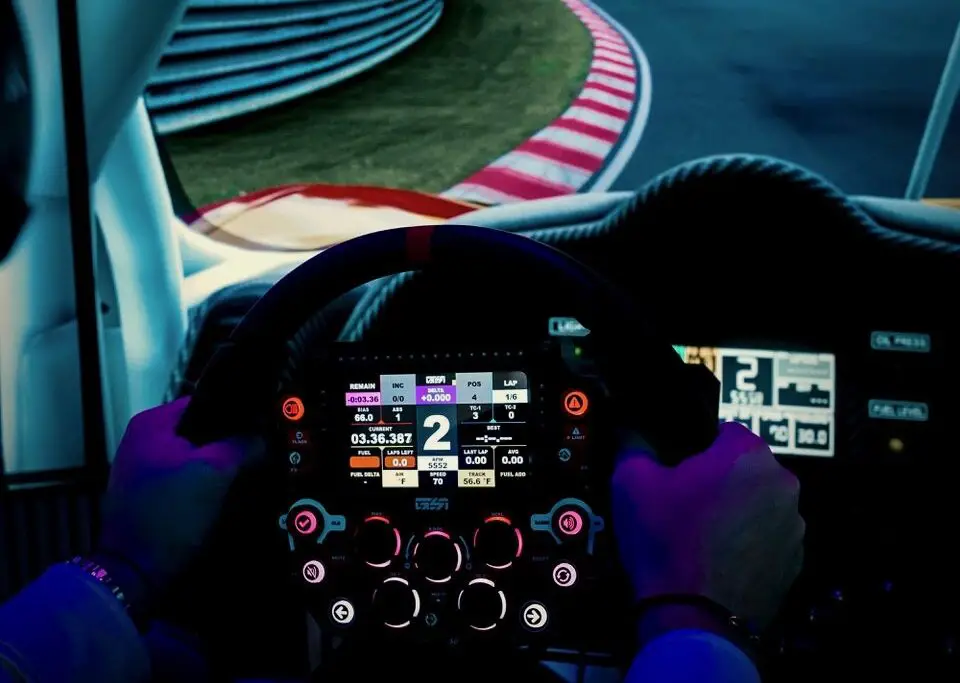 Display mid-race at Turn Zero Sim Racing.