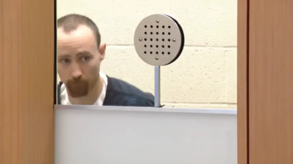 Thomas Caleb Butler, pictured at a mental competency hearing in San Diego on July 17, was found mentally competent to continue with criminal proceedings related to his alleged fatal attack of a 69-year-old veteran in Escondido. Image courtesy CBS 8