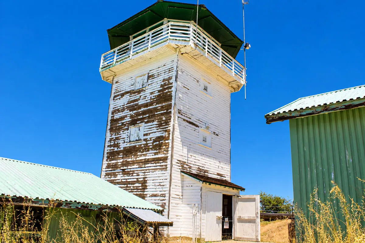 The historic Boucher Hill Fire Lookout on Palomar Mountain, built in 1948, is now San Diego County's only operating fire lookout. Staffed by volunteers with the Forest Fire Lookout Association, the tower continues a century-old tradition of scanning the horizon for signs of wildfire. Photo by Samantha Nelson