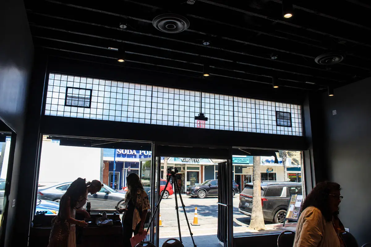 Prismatic glass transoms were uncovered during renovations to Studio 219, adjacent to the Sunshine Brooks Theater, as part of the multimillion-dollar restoration of the historic venue. Photo by Samantha Nelson