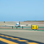 A small aircraft on the tarmac at McClellan-Palomar Airport in Carlsbad. File photo/Shana Thompson