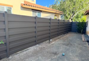 A black steel fence