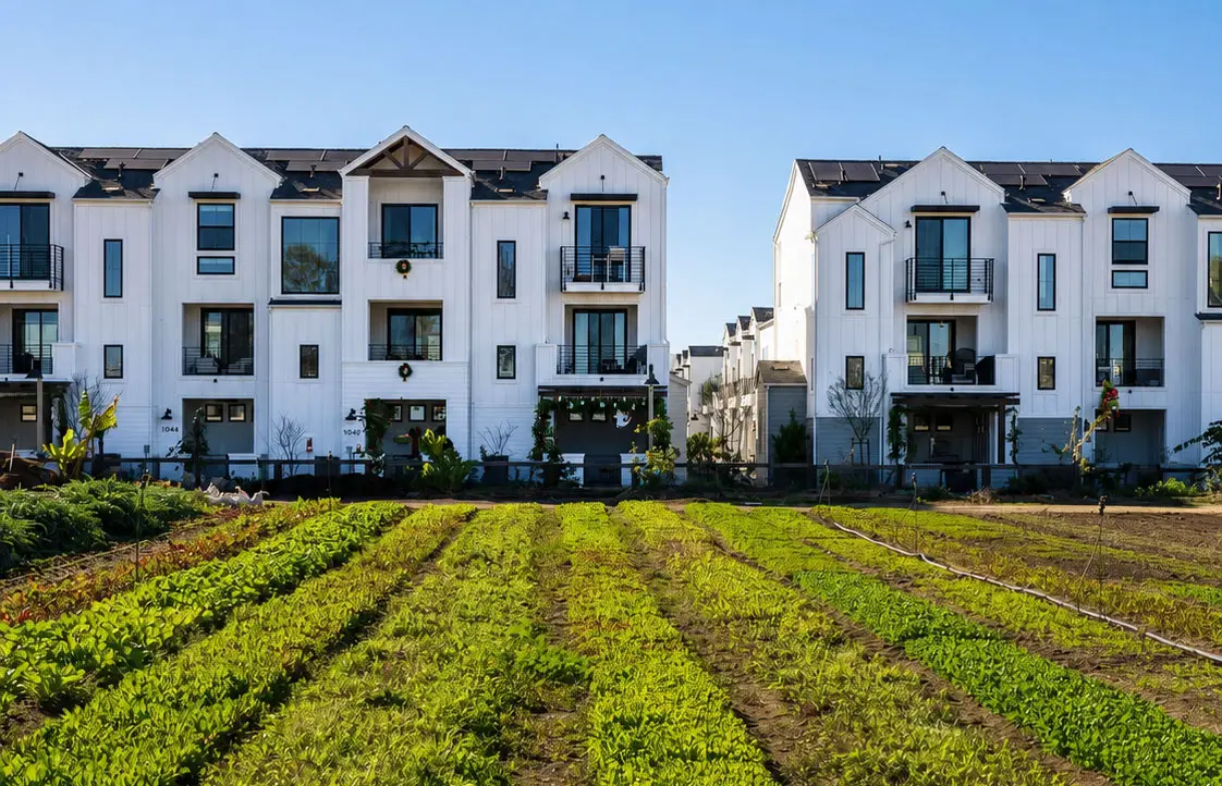 Condominiums at Fox Point Farms in Encinitas are shown. The mixed-use development was one of three housing projects analyzed by The Coast News to compare increases in property tax revenue with estimated municipal expenditures associated with population growth
