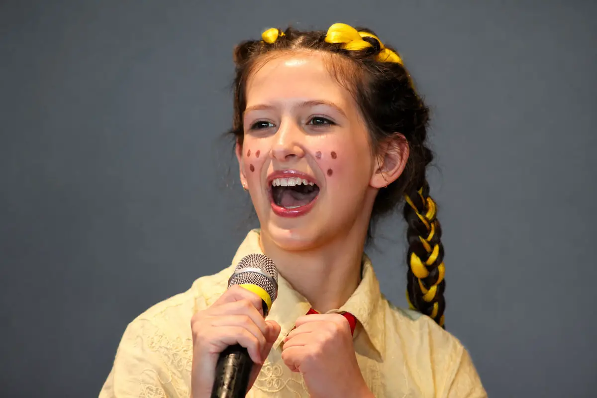 Kailey Whiteside performs as SpongeBob during the ribbon cutting ceremony at the Sunshine Brooks Theater on July 21. Whiteside played SpongeBob in the Oceanside Theatre Company's production of "The SpongeBob Musical: Youth Edition." Photo by Samantha Nelson
