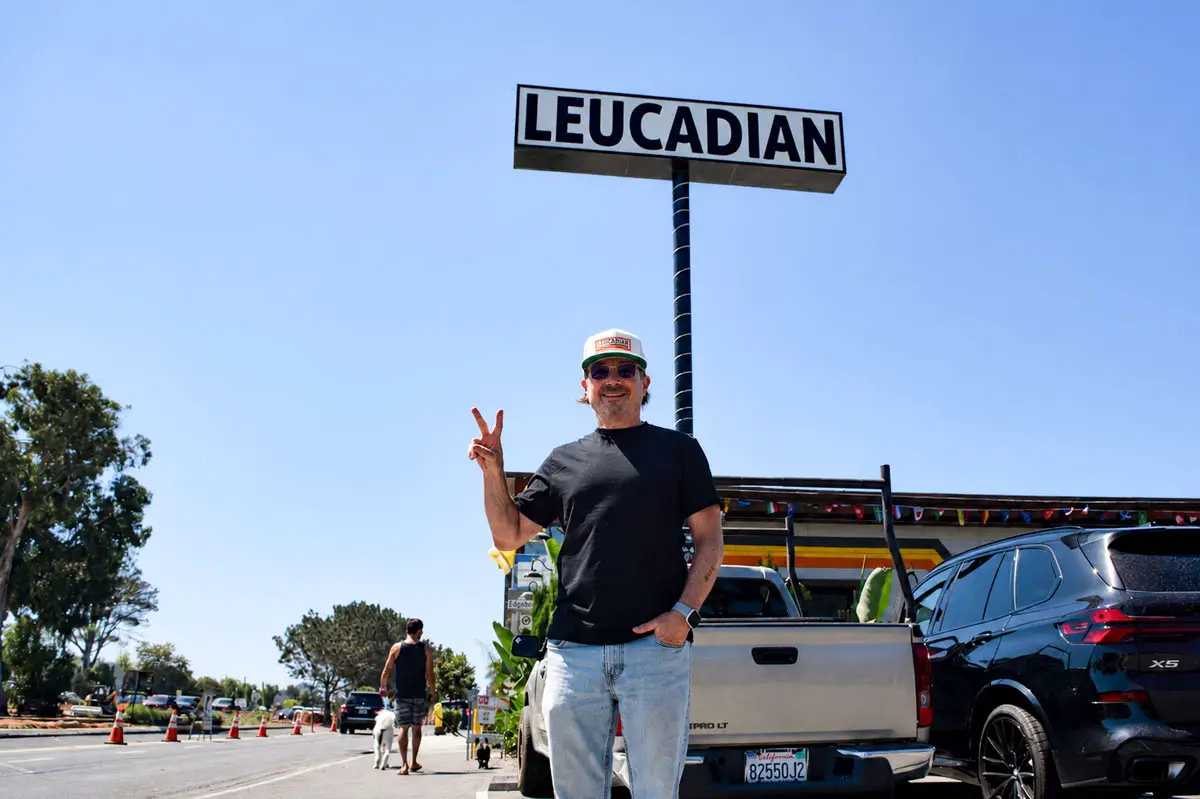 The Leucadian Bar co-owner David Shapiro stands outside his business in Leucadia. Shapiro said the prolonged Leucadia Streetscape construction has affected customer traffic and event bookings. Photo by Summer Hu
