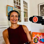 Michelle May, founder of Viridian Productions, during an interview for the Lick the Plate radio show. Photo by David Boylan