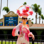 Participants in the Opening Day Hats Contest on July 17 at the Del Mar Racetrack were adorned in feathers, flowers, and ribbons. Photo by Leo Place