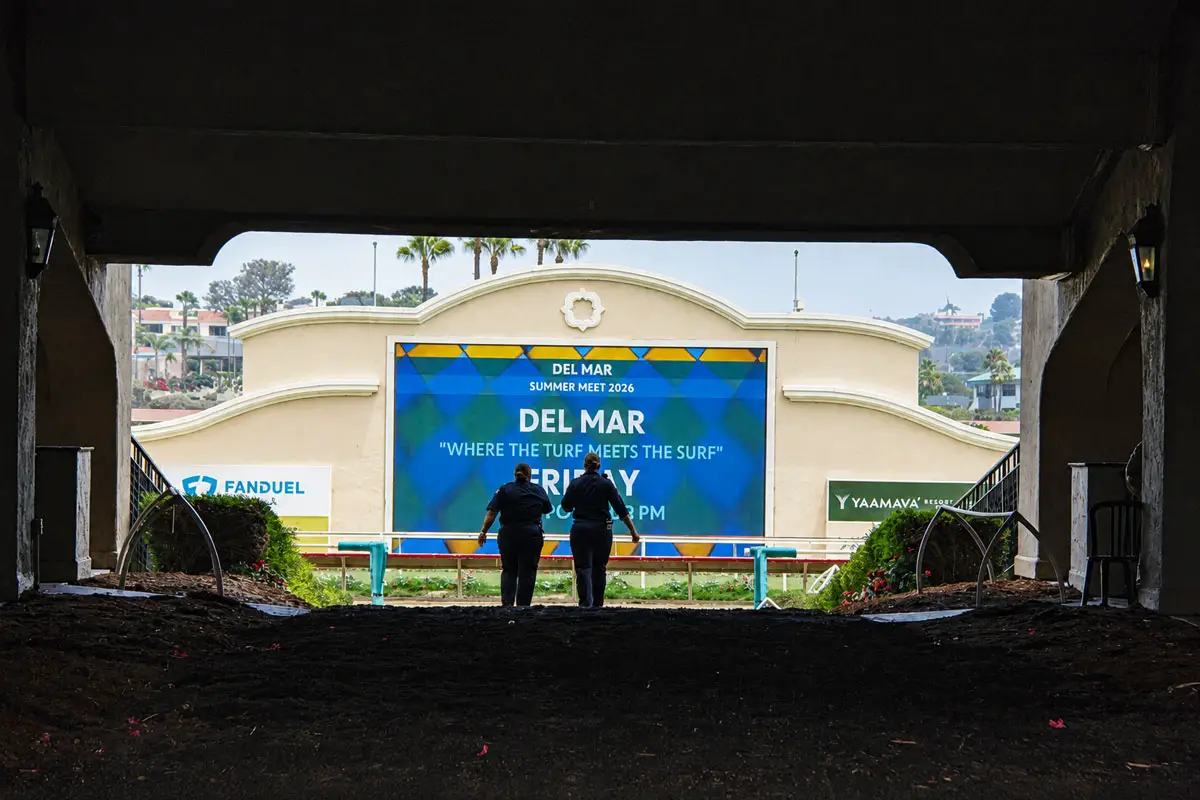 More than 100 horses were entered to race on Opening Day of the 2026 Del Mar summer racing season, which began July 17. Photo by Leo Place