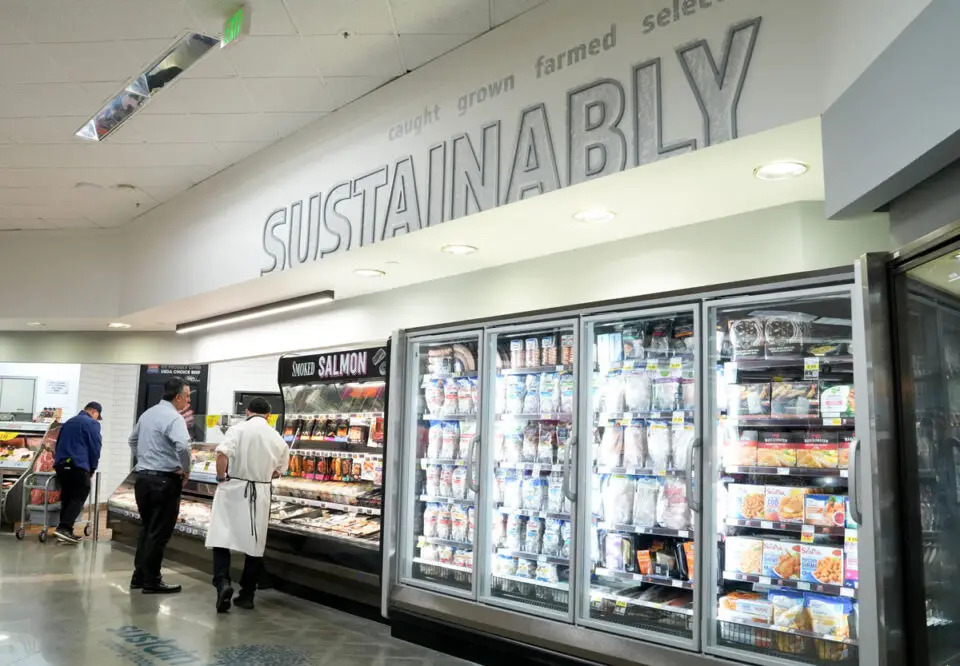 The remodeled dairy section at the new Ralphs store in La Costa features expanded refrigeration, updated displays and a redesigned layout as part of a $1.3 million renovation. Photo by Cameron Adams