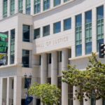 San Diego Hall of Justice building during a discussion of government oversight and public accountability.