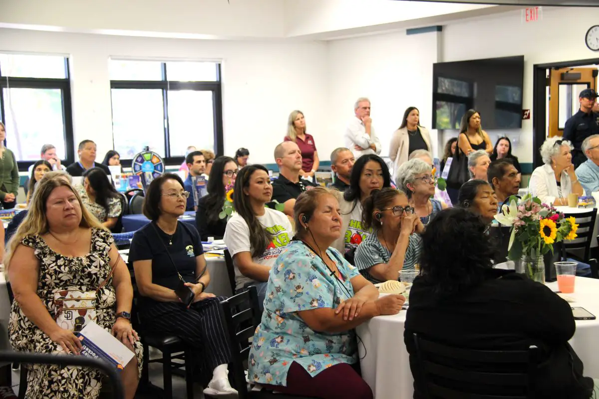 Dozens of residents and city and school officials attended the 2026 State of the City address at the San Marcos Senior Center on July 29. Photo by Leo Place