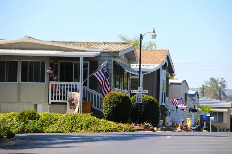 Homes in a mobile home park