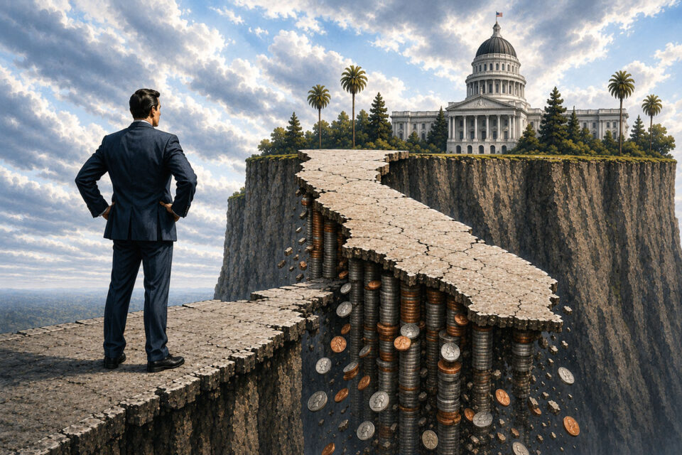 The state's next governor and fiscal leaders will face alifornia's structural budget deficit and other financial challenges. The Coast New graphic/AI