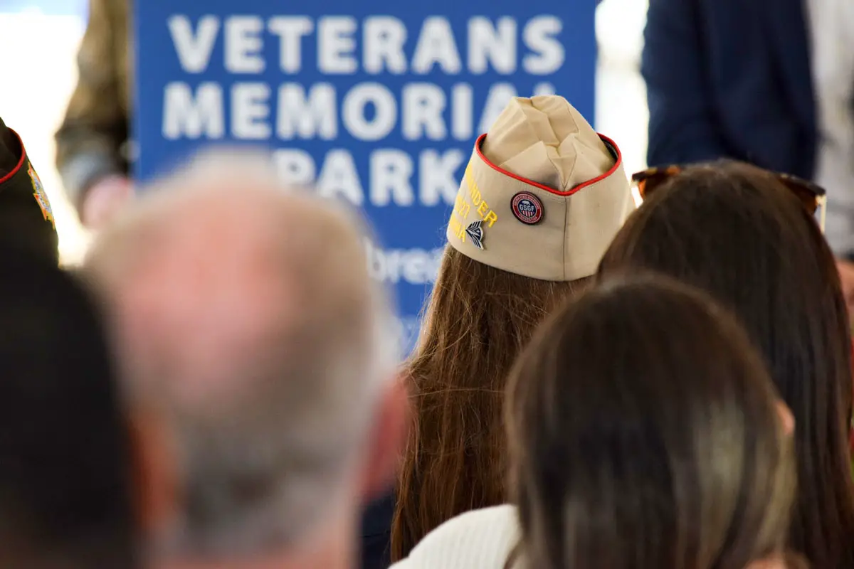 Veterans attend a groundbreaking ceremony for Veterans Memorial Park on July 6 in Carlsbad. The 93.7-acre park will feature a Veterans Memorial Plaza honoring each branch of the U.S. military. Photo by Summer Hu