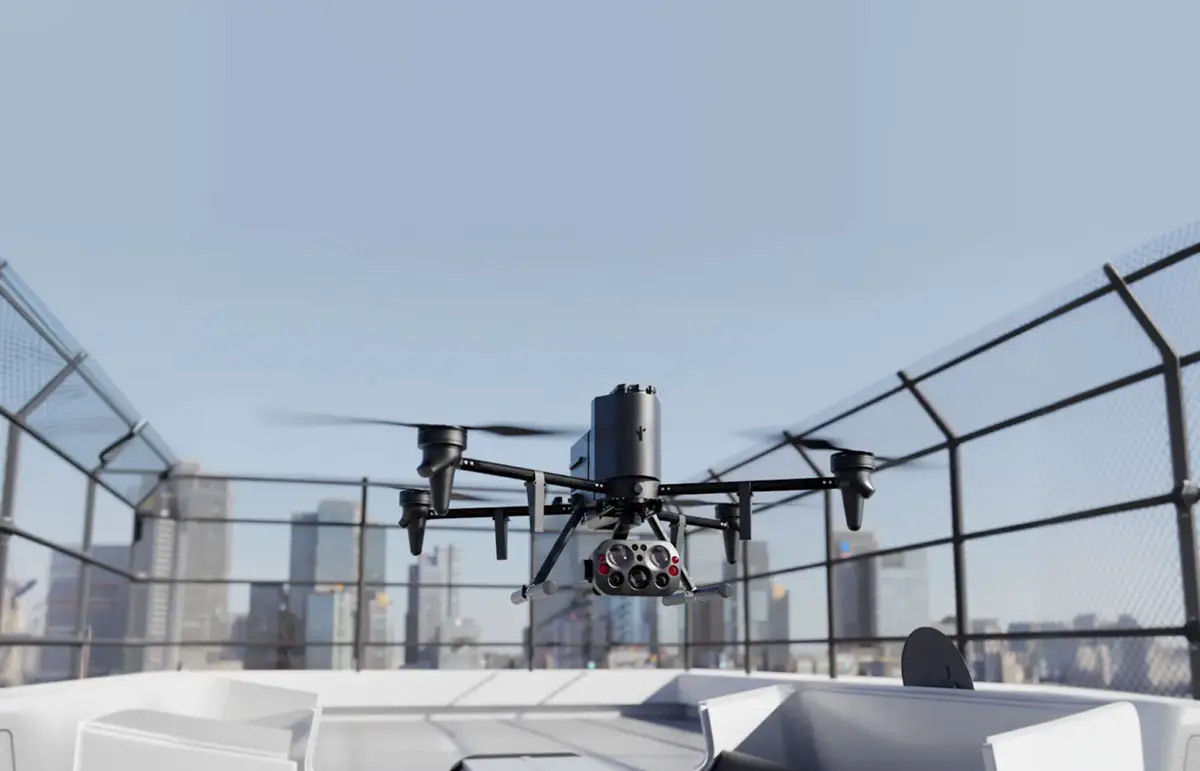 The Flock Alpha, an autonomous Drone as First Responder system developed by Flock Safety, can reach speeds of up to 60 mph and operate within a 4-mile radius. The drone features thermal, low-light and long-range optics capable of reading license plates from up to 2,000 feet away. Encinitas uses Flock Safety technology for 17 of the city’s 24 automated license plate reader cameras. Courtesy photo/Flock Safety