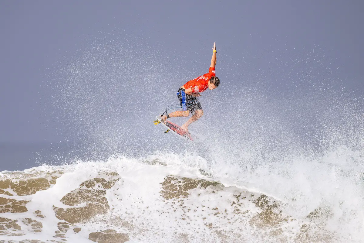 Jake Marshall of the United States surfs in Heat 1 of the semifinals at the Lexus U.S. Open of Surfing in Huntington Beach.
