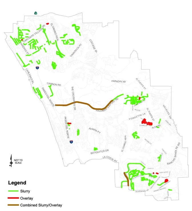 Carlsbad Road Resurfacing Plan. Courtesy image/City of Carlsbad