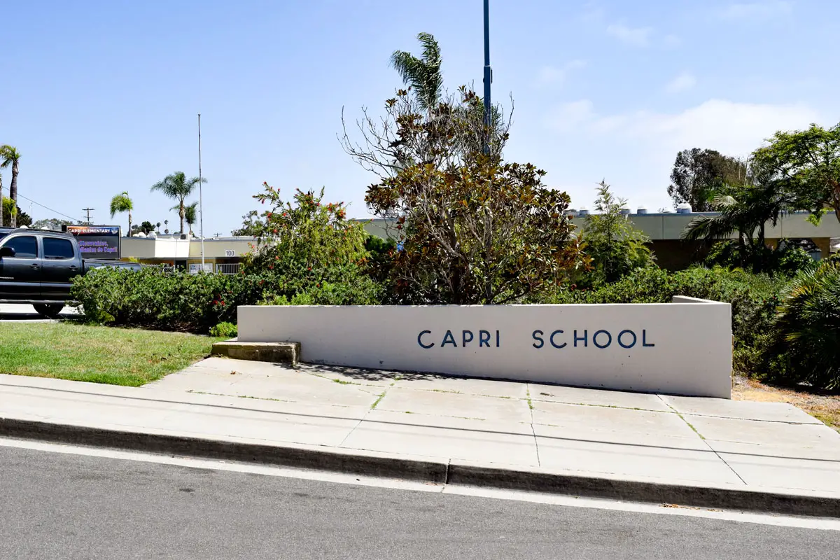 Capri Elementary School in Encinitas, where multiple families have been affected by recent federal immigration enforcement actions, including the detention or deportation of parents of students. Photo by Summer Hu