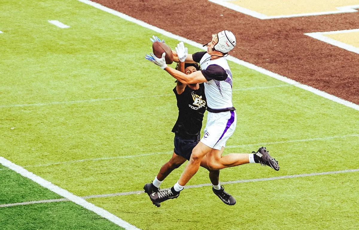 Carlsbad and EL Camino high school football players take part in a summer scrimmage ahead of the 2026 season. Photo by Julian Liner