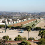The Del Mar Fairgrounds and Pacific Ocean are seen from above. The 22nd District Agricultural Association board voted Tuesday to end affordable housing negotiations with the city of Del Mar after two years of discussions over potential housing sites on Fairgrounds property. File photo/Dan Brendel