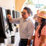 Guests use horse racing wagering terminals at Del Mar Racetrack in Del Mar, California.