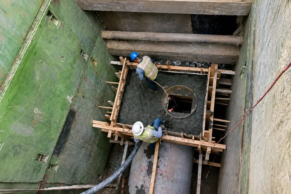 Workers perform underground storm drain repairs in September 2024 along North Coast Highway 101 in Leucadia. Courtesy photo/City of Encinitas