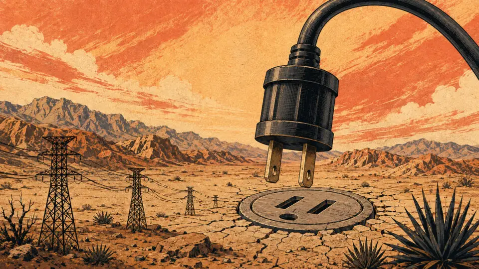 The Golden Pacific Powerlink project, a proposed high-voltage transmission line, would cross the Anza-Borrego Desert and parts of North County on its way to Orange County. The Coast News graphic/AI