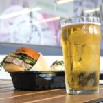 Takumi Rice Lager with a tuna burger — a perfect match at Koakai Brewing. Photo by Jeff Spanier
