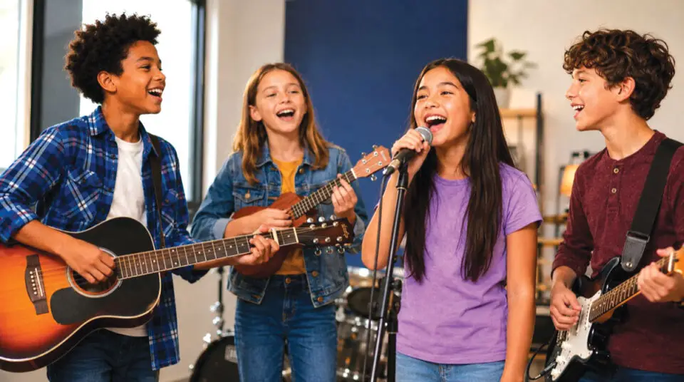 Making music: Small-group lessons at Leading Note Studios give young musicians opportunities to build confidence, develop their skills and experience the fun of playing and performing together. Courtesy photo