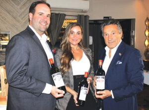 Inglenook senior associate winemaker Jonathan Tyer, left, Aspect Fine Wine account specialist Traci Maloney and West End proprietor Sal Ercolano present Inglenook gems. Photo by Rico Cassoni