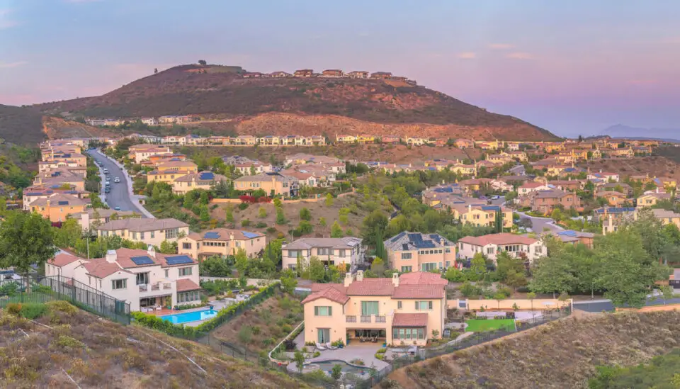 Single-family homes line a neighborhood in North County San Diego. Just 17% of San Diego County households could afford the county's median-priced single-family home. Courtesy photo/DropThePress