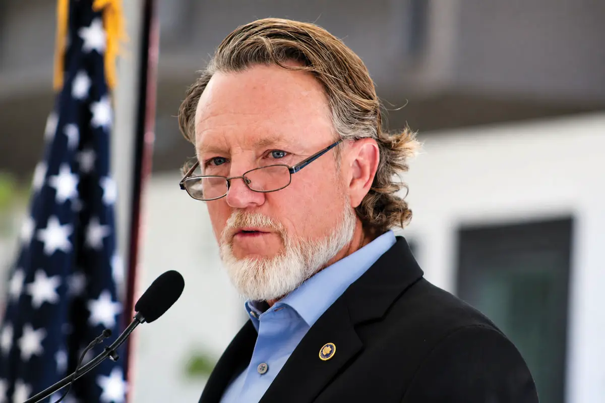 National CORE Vice President John Seymour speaks during the July 30 celebration marking the opening of Mirasol Meadows and the groundbreaking of Brookview Senior Villas in Fallbrook. Photo by Samantha Nelson