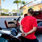 A suspect is taken into custody during a joint San Diego police and California Highway Patrol crackdown on illegal street racing and sideshows. Courtesy photo/CHP