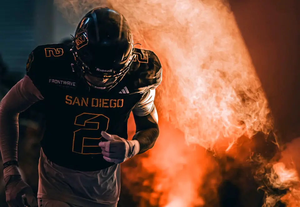 The San Diego Strike Force defeated the Tucson Sugar Skulls 54-47 on Aug. 2 to earn the franchise's first home playoff victory. Courtesy photo/San Diego Strike Force