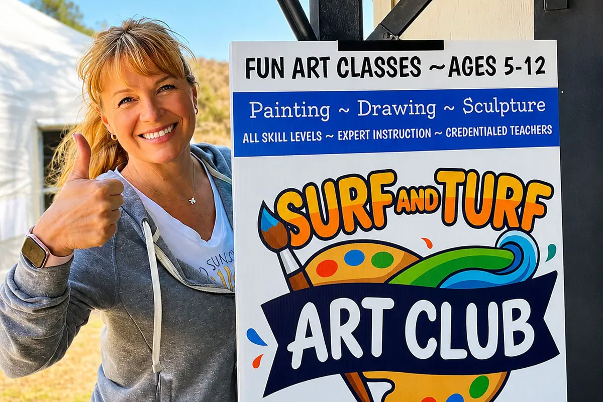 Summer Wyman began offering art classes at the Surf and Turf Art Club in the summer in Del Mar in a partnership with the Surf and Turf Tennis Center, located along Jimmy Durante Boulevard. Courtesy photo