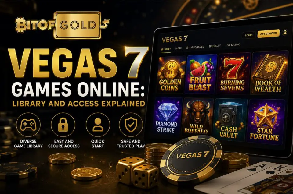 Online gaming lobby representing the Vegas 7 games library