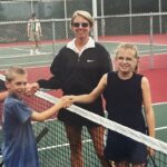 Tennis players shake hands at San Dieguito Tennis Club in 1998. Courtesy photo/San Dieguito Tennis Club