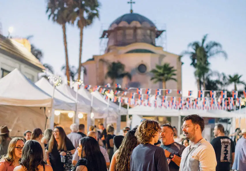 Visitors mingle and enjoy traditional Serbian food at a previous Serb Fest in San Marcos. Courtesy photo/St. Petka Serbian Orthodox Church