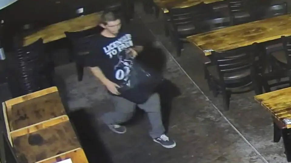 A surveillance image shows a man authorities say burglarized Backdraft Bar & Grill in Bonsall on July 11. Courtesy photo/Sheriff's Office