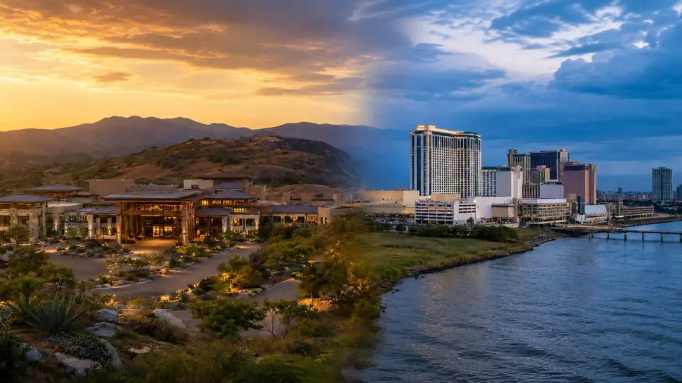 California tribal casino resort compared with a Mississippi commercial casino on the Gulf Coast