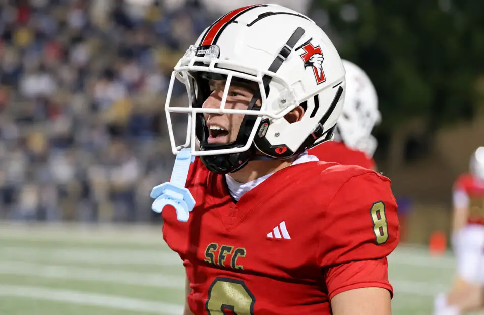 Santa Fe Christian senior Chase Woolley caught eight passes for 159 yards and a touchdown in the Eagles’ 41-7 win over Isidore Newman in New Orleans. Photo by Steven Silva