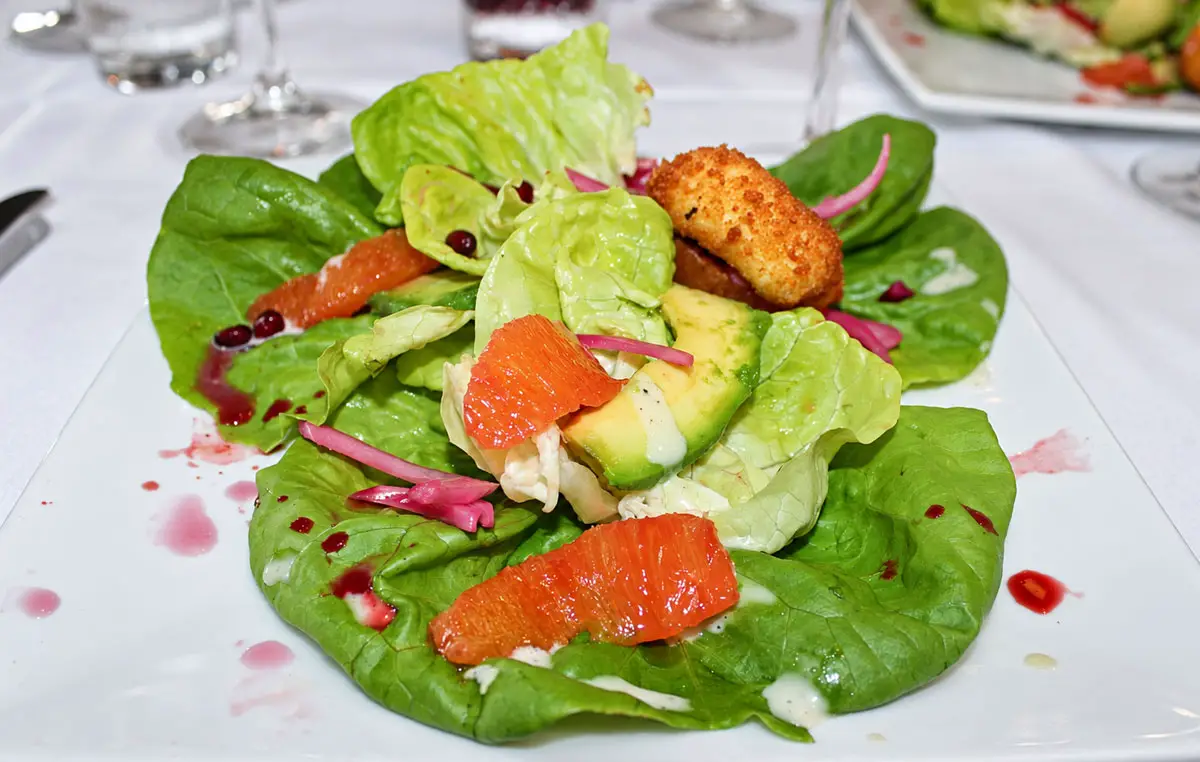 Winter citrus and goat cheese salad paired with Groth 2025 Sauvignon Blanc. Photo by Rico Cassoni
